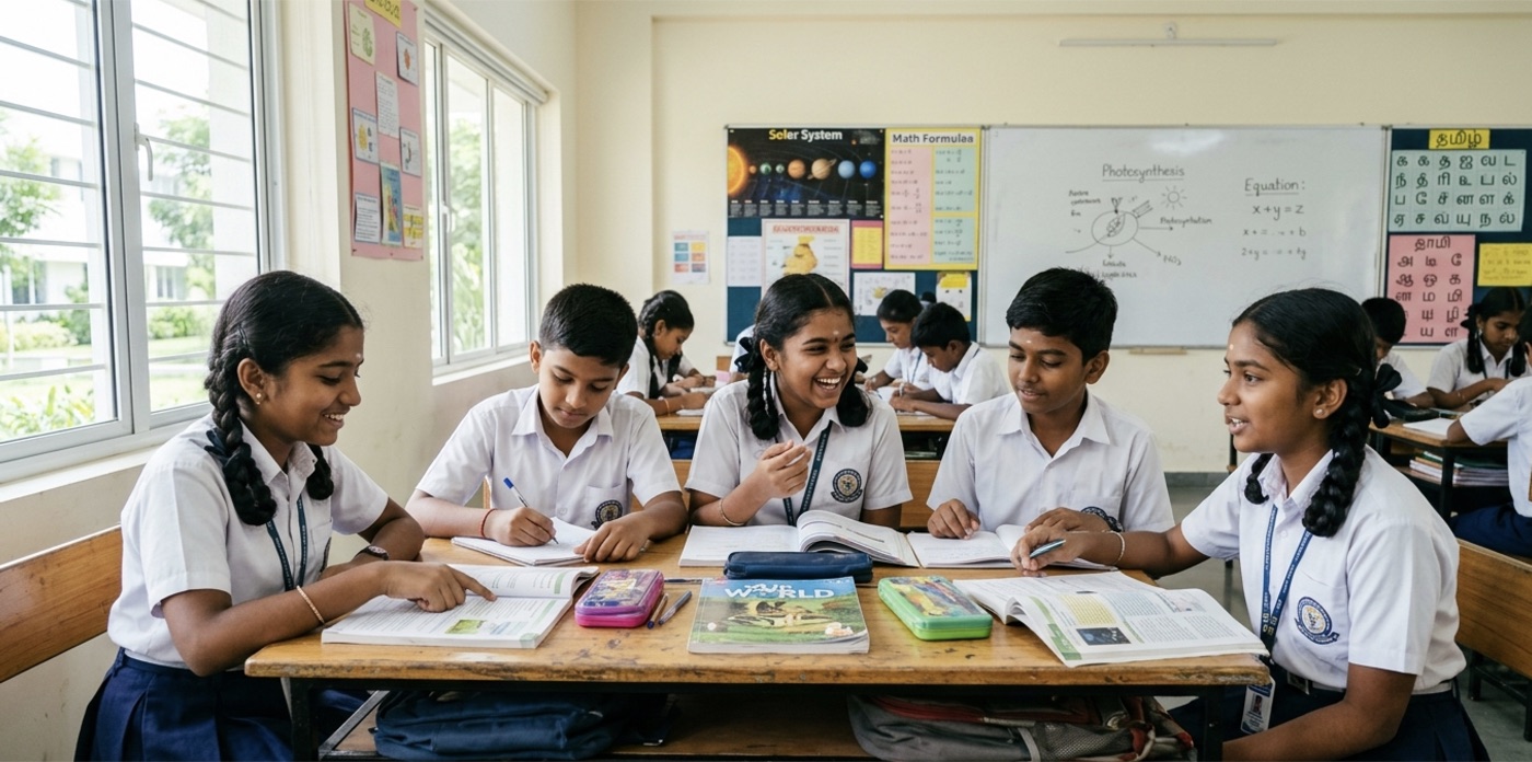 Students studying together